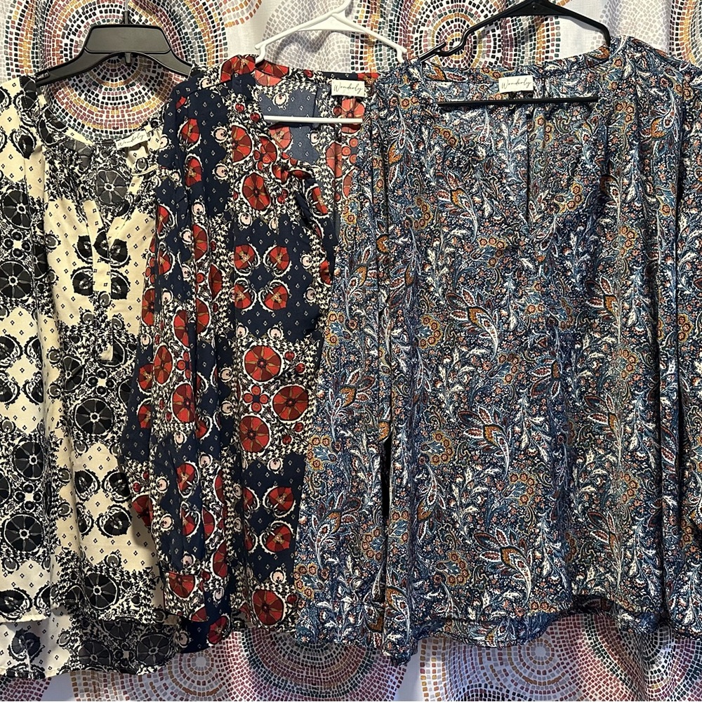 Wonderly bundle 3 women’s blouses